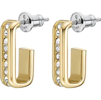 Náušnice Módní pozlacené náušnice se zirkony Archival JOF01037710 Fossil