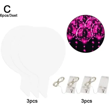 Balónek Svítící LED bublinkový balónek | narozeninová dekorace 3 ks - C