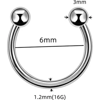 Piercing Ocelový septum kroužek clicker | piercing šperk - 13 , stříbrná barva