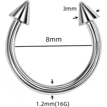 Piercing Ocelový septum kroužek clicker | piercing šperk - 17 , stříbrná barva