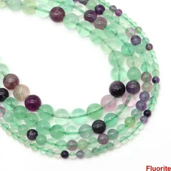 Náramek Korálky z přírodního kamene 4–10 mm | šperky - Fluorit , 4mm 85-92 ks