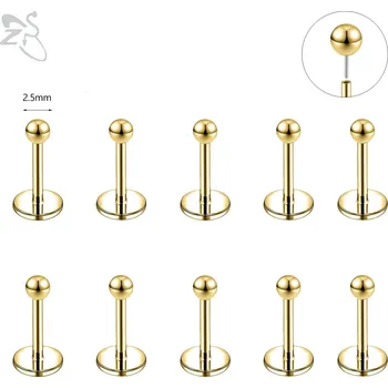 Piercing Ocelový piercing do rtu set | šperk 10 ks - 072 2,5 mm , 0,8x8 mm