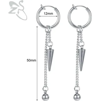 Náušnice Punk ocelové visací náušnice kříž | šperk 2 ks - 174 stříbra