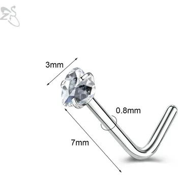 Piercing Ocelový piercing do nosu s krystaly | šperk - Styl 3 SRWH , 18G (1,0 mm)