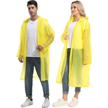 Pláštěnka Průhledná turistická pláštěnka do deště | pončo - žlutá 1 ks