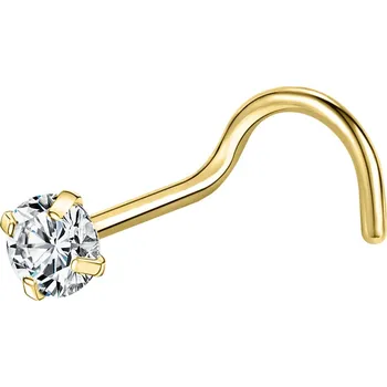 Piercing Krystalový piercing do nosu | šperk - Zlato , 2,0 mm