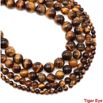 Náramek Korálky z přírodního kamene 4–10 mm | šperky - tygří oko , 4mm 85-92 ks