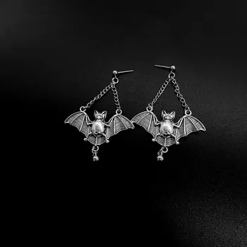 Náušnice Temné gotické visací náušnice s netopýrem | náušnice šperk
