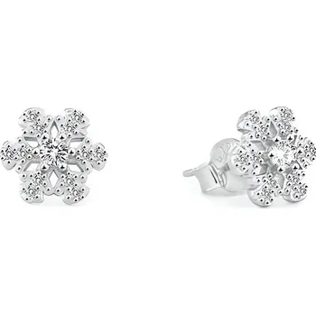 Šperk Hravé stříbrné náušnice Vločka AGUP2750 Beneto