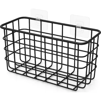 Úklid pro klid Závěsný kovový organizér – chytře využitý prostor i bez nářadí Barva: Černá