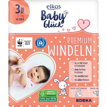 jednorázová plena Elkos Premium dětské pleny velikost 3 5-9 kg 46 ks - originál z Německa