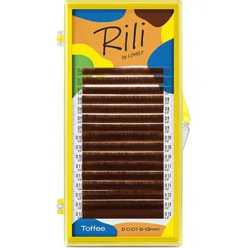 Umělé řasy Řasy LOVELY Rili TOFFEE L Tloušťka 0,07, Délka MIX 6-13