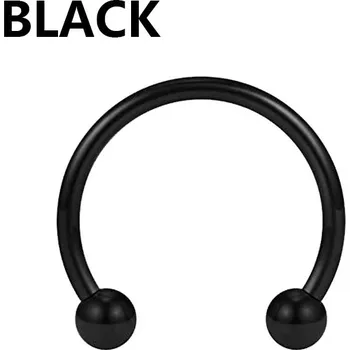 Piercing Ocelový piercing do rtu a nosu | tělový šperk - Černý , 1,2 x 8 mm