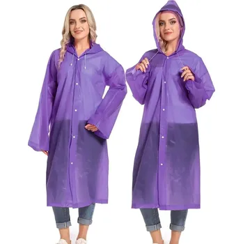 Pláštěnka Průhledná turistická pláštěnka do deště | pončo - Fialová 1 ks