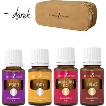 Vonný olej Young living Set 4 TOP olejů + dárek pouzdro na 12 olejů