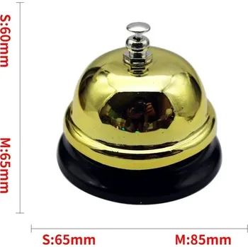 Domovní zvonek Elegantní stolní hotelový zvonek se servisním kroužkem | recepční zvonek - Zlatý , S