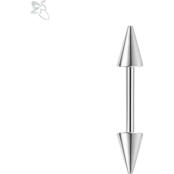 Piercing Ocelový piercing do obočí s dlouhým hrotem | tělový šperk - Styl 1 Stříbrný , 16G (1,2x8x3x6mm)