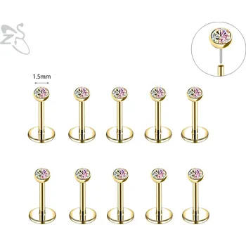 Piercing Ocelový piercing do rtu set | šperk 10 ks - 059 1,5mm mc , 1,0x5mm