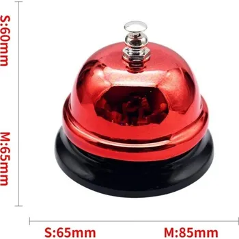 Domovní zvonek Elegantní stolní hotelový zvonek se servisním kroužkem | recepční zvonek - Červený , S