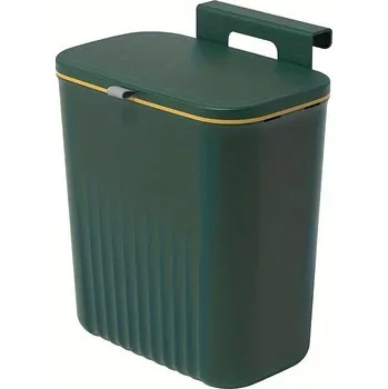 Odpadkový koš Nástěnný kuchyňský koš s víkem | kuchyňské vybavení - Zelený
