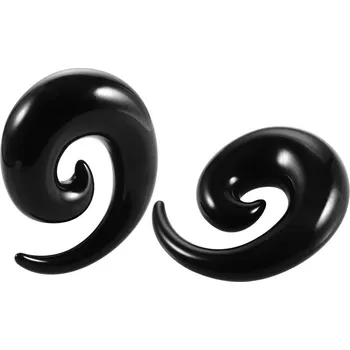 Piercing Akrylové spirálové roztahováky do uší | piercing tunely 2 ks - Černá barva , 8mm