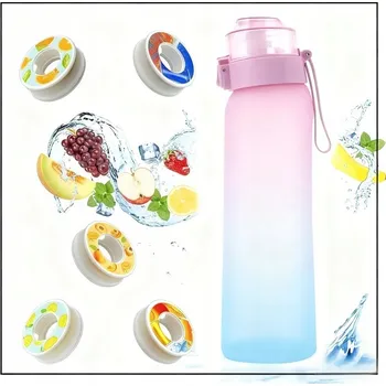 Láhev Lahev Na Pití 650 ml gradientní růžová s 7 vonnými kroužky