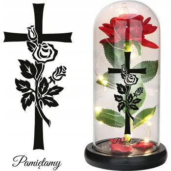 Smuteční dekorace ELEKTRICKÁ HŘBITOVNÍ SVÍČKA STABILIZOVANÁ RŮŽE LED GRUB DEKORACE PRO HŘBITOVNÍ SOŠKU