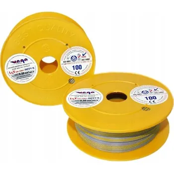elektrický kabel Kabel LGY/H05V-K 0,50 mm2 100 m Žluto-Šedý