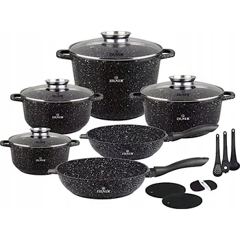 Sada nádobí Zilner Premium ZL-8536 17 ks černá
