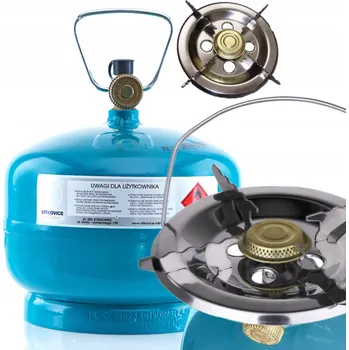 Turistický vařič PLYNOVÁ LAHEV + TURISTICKÝ PLYNOVÝ VAŘIČ 2KG + 220MM