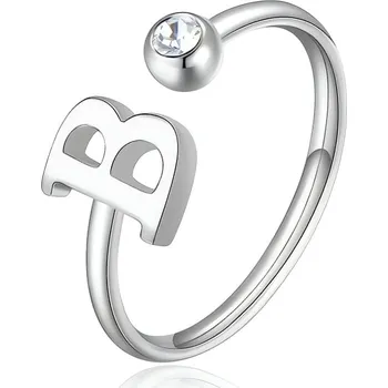 Módní doplněk Stylový ocelový prsten B s krystalem Click SCK173 S Agapo