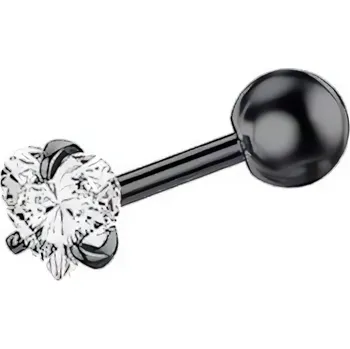 Módní doplněk Slušivý titanový piercing se srdíčkem VSE6015SB-PET Troli