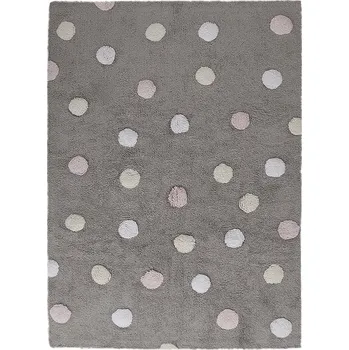 Koberec Pro zvířata: Pratelný koberec Tricolor Polka Dots Grey-Pink, 120x160, šedá, obývací pokoj, Lorena Canals - 1 rok na vrácení + DOPRAVA ZDARMA k Vám i zpět