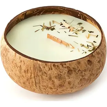 Svíčka v kokosu / vůně Citrónová tráva & zázvor Tropikalia