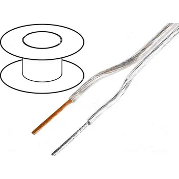 elektrický kabel TASKER Kabel reproduktorový 2x1mm2 licna OFC PVC průhledná 100m