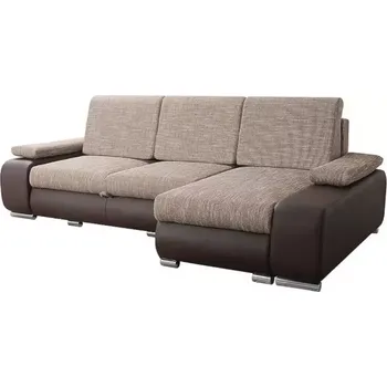 Sedací souprava Rozkládací rohová sedačka LATTE hnědá / cappucino