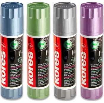 Kancelářské lepidlo Kores lepicí tyčinka 20 g - Metalický design mix 4 barev