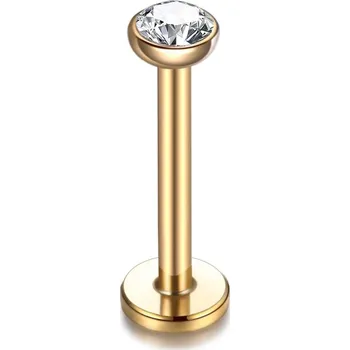 Piercing Ocelový piercing s krystalem do ucha | náušnice - styl7 , 1,2x8x3mm