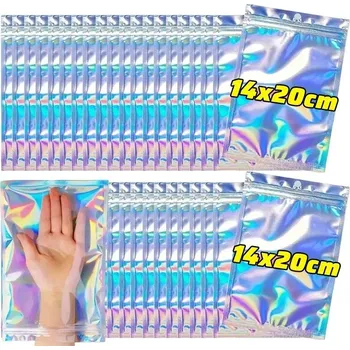 Šperkovnice Holografické uzavíratelné sáčky na dárky a šperky | úložné obaly 50 ks - 14x20cm