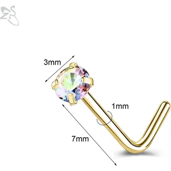 Piercing Ocelový piercing do nosu s krystaly | šperk - Styl 2 GDAB , 20G (0,8 mm)