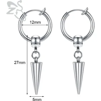 Náušnice Punk ocelové visací náušnice kříž | šperk 2 ks - 168 stříbra