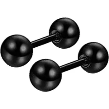 Náušnice Elegantní ocelové náušnice se zirkonem | šperk 2 ks - E-černá , 8mm