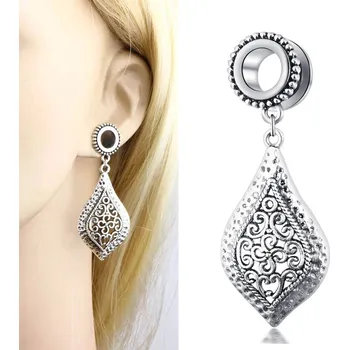 Piercing Tunely z chirurgické oceli s přívěskem 10mm | plugy do ucha 2 ks - N013 , 25mm