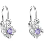 Stříbrné dětské náušnice s fialovými zirkony 11175.3 Evolution Group