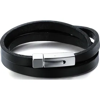 Náramek Trojitý hladký kožený náramek Leather Troli