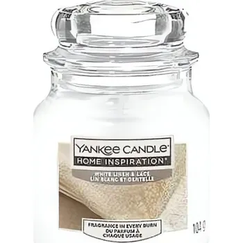 Svíčka Vonná svíčka Home Inspiration malá White Linen & Lace Yankee Candle - 104 g