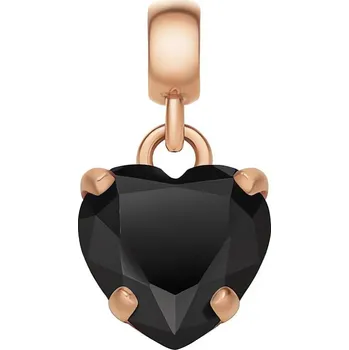 Přívěsek Pozlacený přívěsek s černým srdíčkem Charms DW00400426 Daniel Wellington