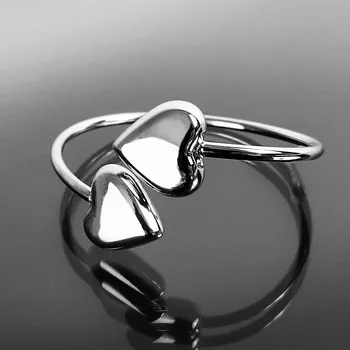 Náramek Náramek z oceli s dvěma srdci č. 1564