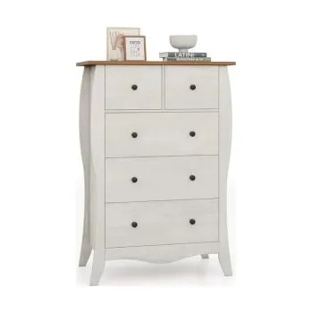 Komoda Komoda JV11619GR s 5 skládacími látkovými zásuvkami, šedá - B COSTWAY