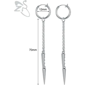 Náušnice Punk ocelové visací náušnice kříž | šperk 2 ks - 176 stříbra